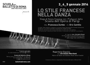 Stage di danza classica con i docenti dell'Opéra di Parigi dal 3 al 5 gennaio 2014