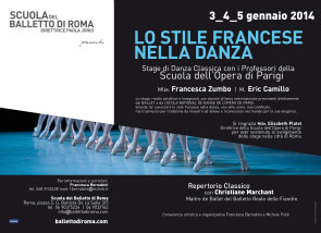 Stage di danza classica con i docenti dell'Opéra di Parigi dal 3 al 5 gennaio 2014