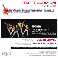 Audizione Stage a Roma per l’ammissione al Pôle National Supérieur Danse - Cannes-Mougins Rosella Hightower - Marseille - Cannes Jeune Ballet.