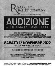 Audizione Roma City Ballet Company con la direzione artistica di Luciano Cannito per Schiaccianoci e Cenerentola